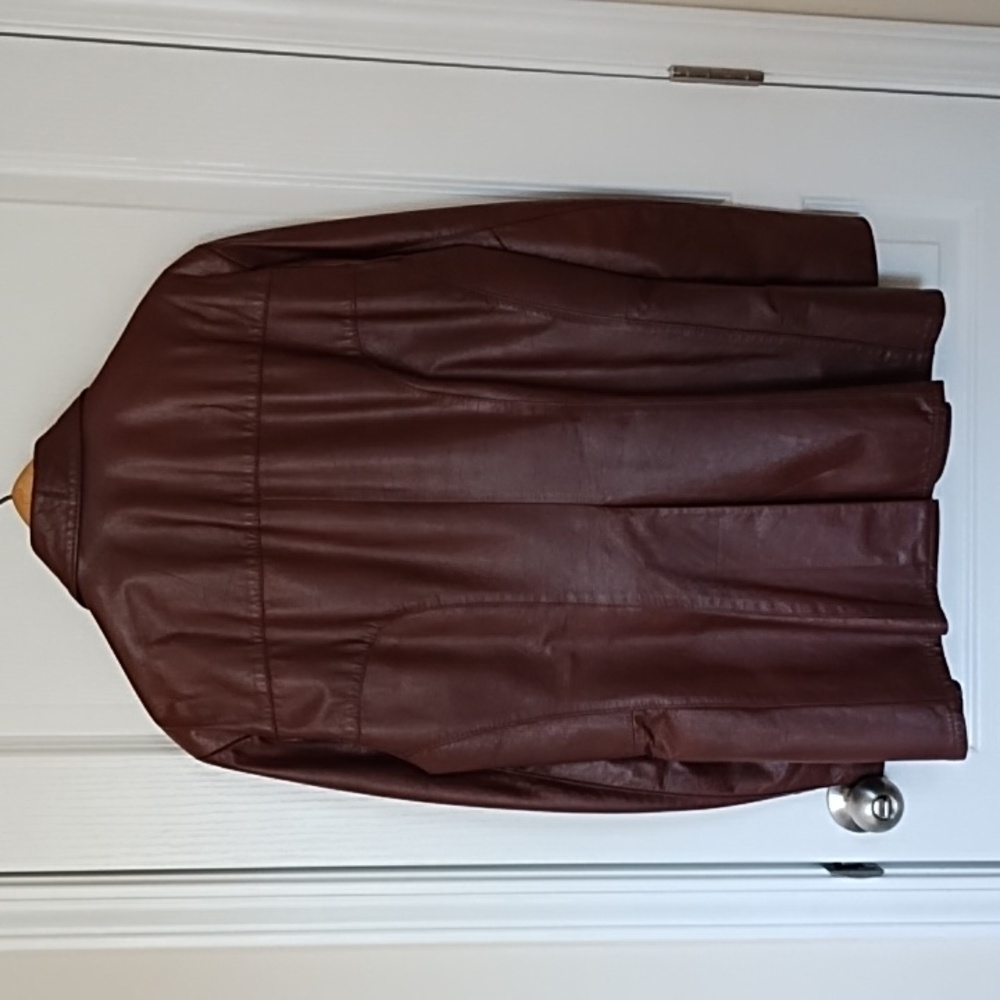 Vagabond Leather Jacket Men's Size 44 Large Vintage Back Kick Pleat Warm Brown - Picture 5 of 11